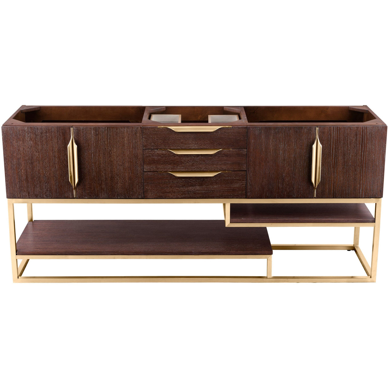 James Martin Columbia 72" Double Vanity Vanity James Martin Coffee Oak - Radiant Gold Cabinet Only 