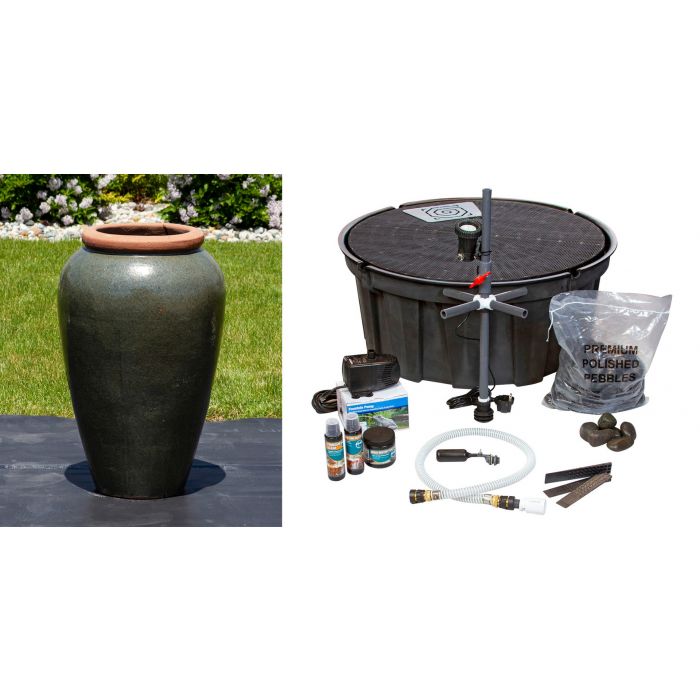 Tuscany FNT3829 Ceramic Triple Vase Complete Fountain Kit Vase Fountain Blue Thumb 