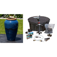 Thumbnail for Tuscany FNT3831 Ceramic Triple Vase Complete Fountain Kit Vase Fountain Blue Thumb 