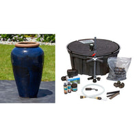 Thumbnail for Tuscany FNT3833 Ceramic Triple Vase Complete Fountain Kit Vase Fountain Blue Thumb 
