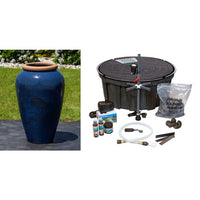 Thumbnail for Tuscany FNT3834 Ceramic Triple Vase Complete Fountain Kit Vase Fountain Blue Thumb 