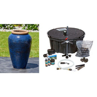 Thumbnail for Tuscany FNT3836 Ceramic Triple Vase Complete Fountain Kit Vase Fountain Blue Thumb 