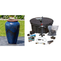 Thumbnail for Tuscany FNT3837 Ceramic Triple Vase Complete Fountain Kit Vase Fountain Blue Thumb 