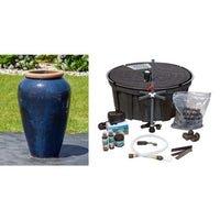 Thumbnail for Tuscany FNT3838 Ceramic Triple Vase Complete Fountain Kit Vase Fountain Blue Thumb 