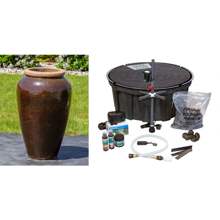 Tuscany FNT3840 Ceramic Triple Vase Complete Fountain Kit Vase Fountain Blue Thumb 