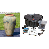 Thumbnail for Tuscany FNT3849 Ceramic Triple Vase Complete Fountain Kit Vase Fountain Blue Thumb 