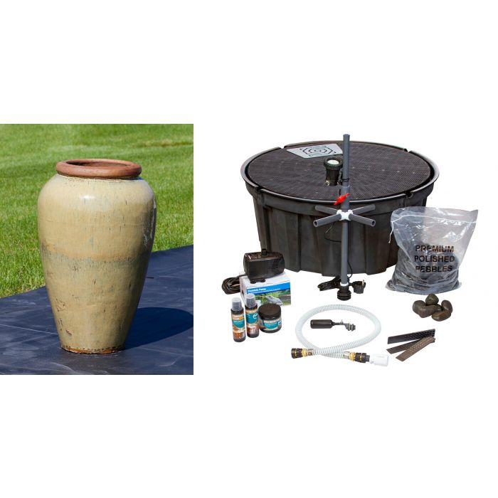 Tuscany FNT3860 Ceramic Triple Vase Complete Fountain Kit Vase Fountain Blue Thumb 