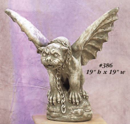 Winged Gargoyle Large Cast Stone Outdoor Asian Collections Statues Tuscan 