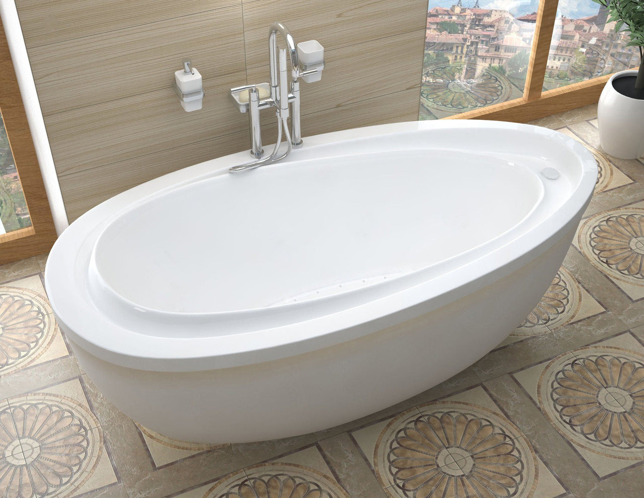 Atlantis Whirlpools 3871BA Breeze 38 x 71 Oval Freestanding Air Jetted Bathtub Whirlpool Bathtub Atlantis 