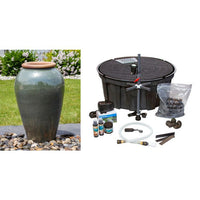 Thumbnail for Tuscany FNT3898 Ceramic Triple Vase Complete Fountain Kit Vase Fountain Blue Thumb 