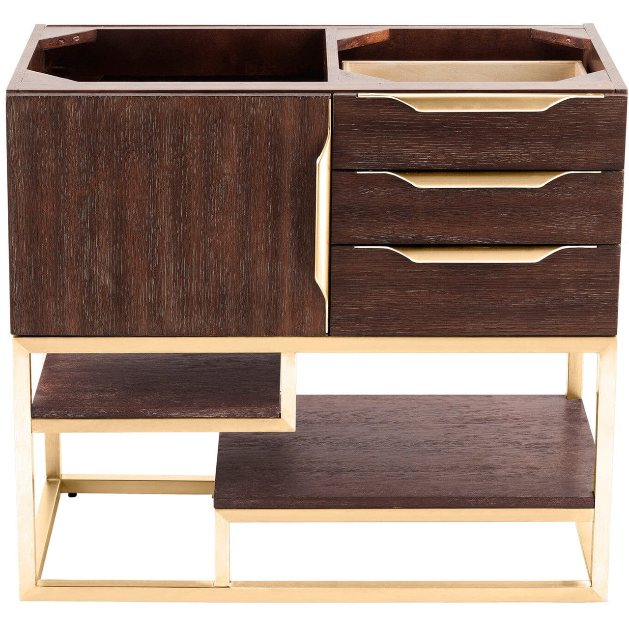 James Martin Columbia 36" Single Vanity Vanity James Martin Coffee Oak - Radiant Gold Cabinet Only 
