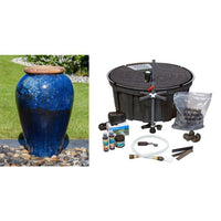 Thumbnail for Tuscany FNT3905 Ceramic Triple Vase Complete Fountain Kit Vase Fountain Blue Thumb 