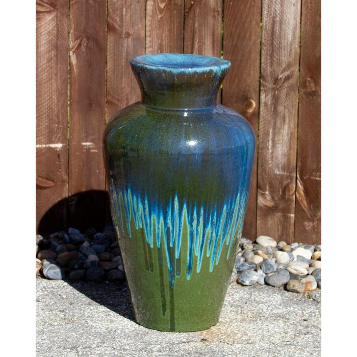 Closed Top FNT3933 Ceramic Vase Complete Fountain Kit Vase Fountain Blue Thumb 