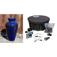 Thumbnail for Closed Top FNT3934 Ceramic Vase Complete Fountain Kit Vase Fountain Blue Thumb 