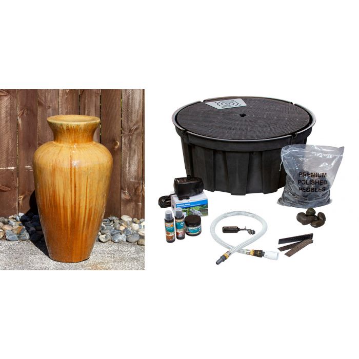 Closed Top FNT3936 Ceramic Vase Complete Fountain Kit Vase Fountain Blue Thumb 