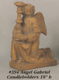 Thumbnail for Angel Gabriel Candleholders Cast Stone Outdoor Asian Collection Statues Tuscan 