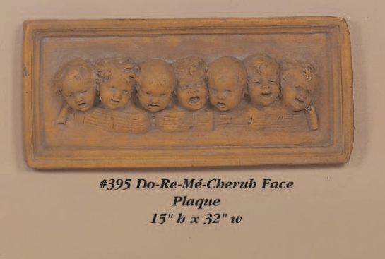 Do-Re-Me Cherub Face Plaque Cast Stone Outdoor Asian Collection Wall Ornament Tuscan 
