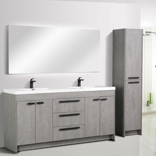 Eviva Lugano 72″ Modern Double Sink Bathroom Vanity w/ White Integrated Top Vanity Eviva 