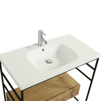 Thumbnail for Eviva Lodge 36″ Teak Bathroom Vanity with White Integrated Acrylic Sink Vanity Eviva 