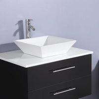 Thumbnail for Totti Wave 30″ Modern Bathroom Vanity w/ Super White Man-Made Stone Top & Sink Vanity Eviva 