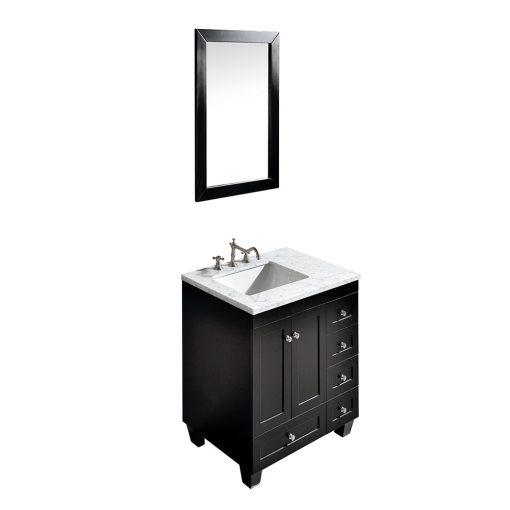 Eviva Acclaim 28″ Transitional Bathroom Vanity w/ White Carrara Top Vanity Eviva 