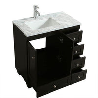 Thumbnail for Eviva Happy 30″ x 18″ Transitional Bathroom Vanity w/ White Carrara Top Vanity Eviva 