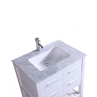 Thumbnail for Eviva Natalie F. 24″ White Bathroom Vanity with White Jazz Marble Counter-top & White Undermount Porcelain Sink Vanity Eviva 