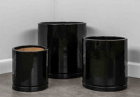 Thumbnail for Campania International Glazed Terra Cotta I/O Series Cylinder-(S/3) Urn/Planter Campania International Cola 