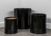 Thumbnail for Campania International Glazed Terra Cotta I/O Series Cylinder-(S/3) Urn/Planter Campania International Cola 