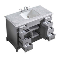 Thumbnail for Eviva Elite Princeton 48″ Solid Wood Bathroom Vanity Set with Double OG White Carrera Marble Top Vanity Eviva Grey 