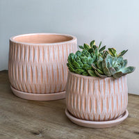 Thumbnail for Campania International Parabola Large Round Planter Urn/Planter Campania International Shell Pink 