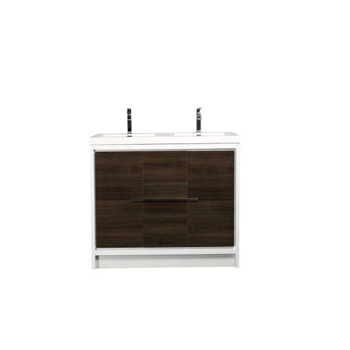 Eviva Grace 60 in. Gray Oak and White Bathroom Vanity with Double White Integrated Acrylic Countertop Vanity Eviva 
