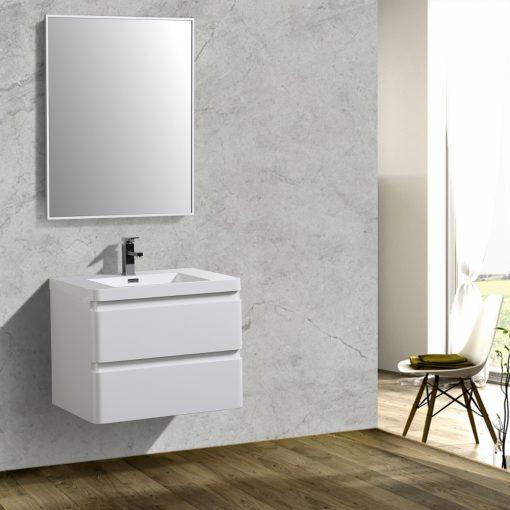 Eviva Glazzy 30″ Wall Mount Modern Bathroom Vanity w/ White Integrated Top Vanity Eviva 