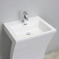 Thumbnail for Eviva Numero 24″ White Bathroom Vanity One Piece High Quality Acrylic Consule/Pedestal Bathroom Vanity Eviva 