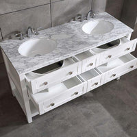 Thumbnail for EVIVA Epic White 60″ Double Sink Bathroom Vanity w/ Open Space Storage Vanity Eviva 