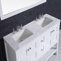 Thumbnail for Eviva Glamor 60 in. White Bathroom vanity with Marble Counter-top and Undermount Porcelian Sink Vanity Eviva 