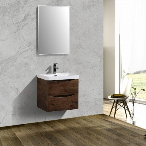 Eviva Smile 28″ Wall Mount Modern Bathroom Vanity w/ White Integrated Top Vanity Eviva 
