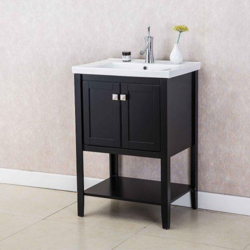 Eviva Tiblisi 24″ Modern/Transitional Bathroom Vanity with White Porcelain Sink Vanity Eviva 