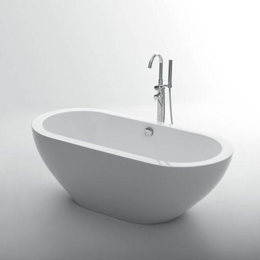 Eviva Lina 67″ White Free Standing Strengthen Acrylic Bathtub Bathroom Vanity Eviva 