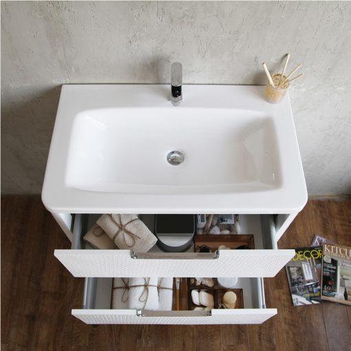 Eviva Jasmine 26 in. Bathroom vanity in White and White Integrated Acrylic Countertop Vanity Eviva 
