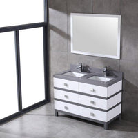 Thumbnail for Eviva Sydney 48 Inch White and Grey Bathroom Vanity with Solid Quartz Counter-top Vanity Eviva 