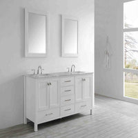 Thumbnail for Eviva Aberdeen 78″ White Transitional Double Sink Bathroom Vanity w/ White Carrara Top Vanity Eviva 