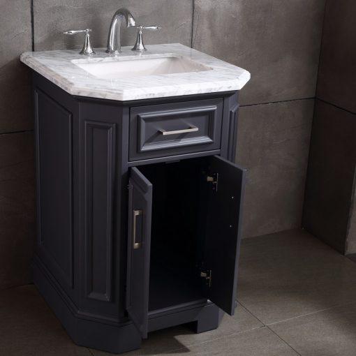 Eviva Glory 24″ Bathroom Vanity with Carrara Marble Counter-top and Porcelain Sink Vanity Eviva 