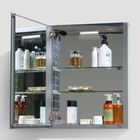 Thumbnail for Eviva Lazy 24 inch all mirror wall mount/recessed medicine cabinet with LED lights Bathroom Vanity Eviva 