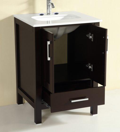 Totti Shaker 24″ Transitional Bathroom Vanity with White Carrera Countertop Vanity Eviva 