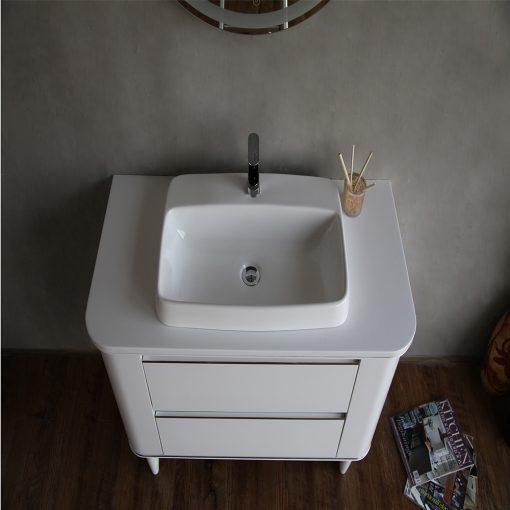 Eviva Duva 40 in. Bathroom Vanity in White with Whtie Acrylic Countertop Vanity Eviva 