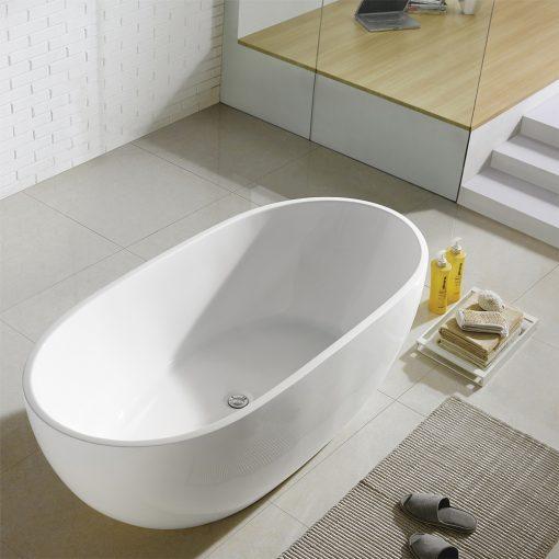 Eviva Stella Freestanding 61 in. Acrylic Bathtub in White Bathroom Vanity Eviva 