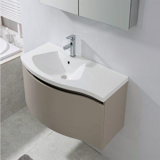 Eviva Sierra 40 in. Wall Mounted Bathroom Vanity in Fossil Gray with White Integrated Acrylic Countertop Vanity Eviva 