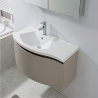 Thumbnail for Eviva Sierra 40 in. Wall Mounted Bathroom Vanity in Fossil Gray with White Integrated Acrylic Countertop Vanity Eviva 