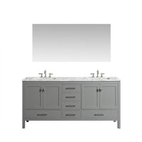 Thumbnail for Eviva Aberdeen 84″ Transitional Double Sink Bathroom Vanity w/ White Carrara Top Vanity Eviva Gray 